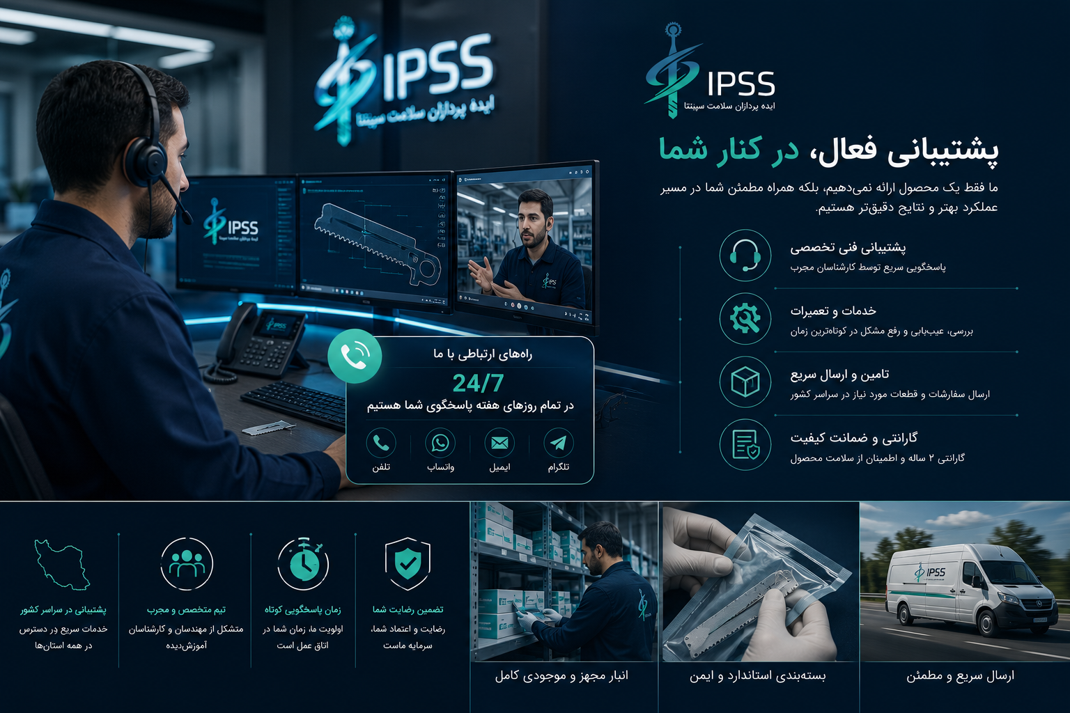 پشتیبانی حرفه‌ای و خدمات پس از فروش IPSS - همراه مطمئن شما