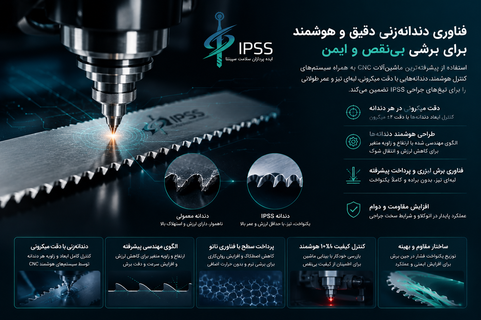 فناوری دندانه‌زنی دقیق و هوشمند - دقت میکرونی و طراحی مهندسی پیشرفته